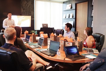 people at a desk